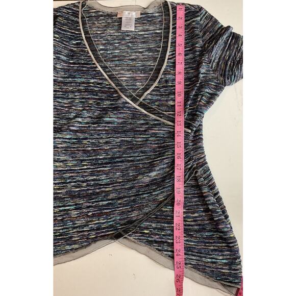 NEW Papillon Blanc Size Large Top Wrap Style Blue Multi - Picture 8 of 9